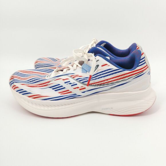 Saucony Ride 15 Running Shoes Women's Size 10 White/Blue/Red - Picture 3 of 9